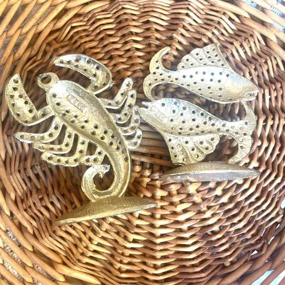 Vintage Earring Tree Lot 2 pcs Scorpio Pisces Fish Scorpion Jewelry Organizer
